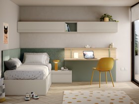 CAMA CON CAJONES Y ESCRITORIO SIN PATAS
